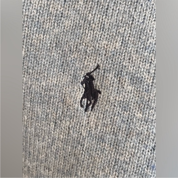 Polo Ralph Lauren Men's Gray Lamb Wool V-Neck Long Sleeve Sweatshirt Sz XL - Picture 4 of 6